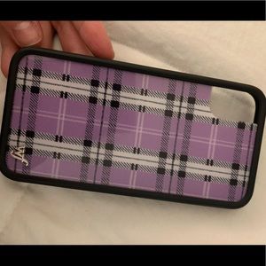 wildflower xs purple plaid phone case
